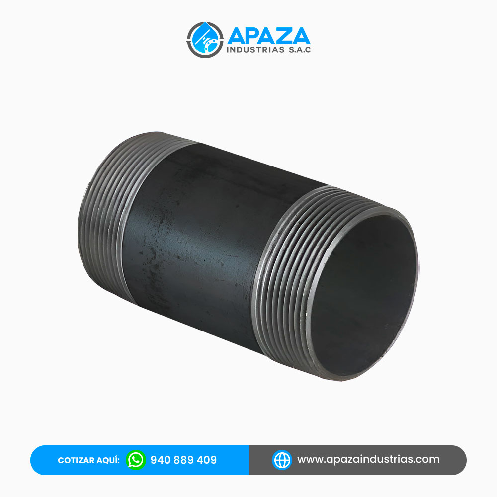 Niple Roscado Acero negro SCH40 3"
